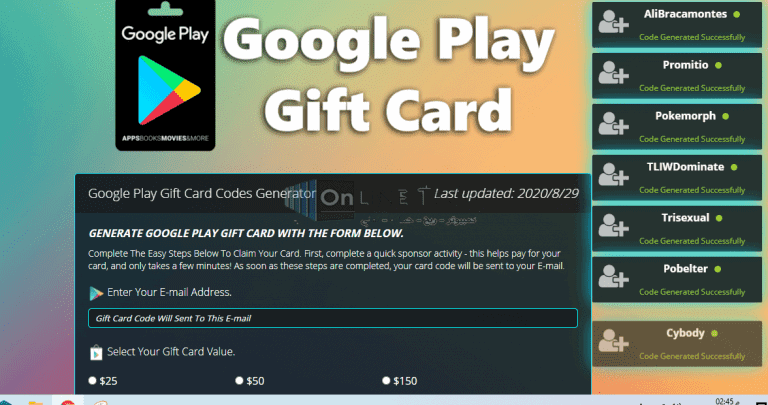 موقع لربح بطاقات جوجل بلاي مجانا | احصل علي 25 $ دولار