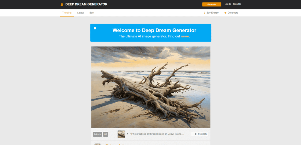 موقع Deep Dream Generator